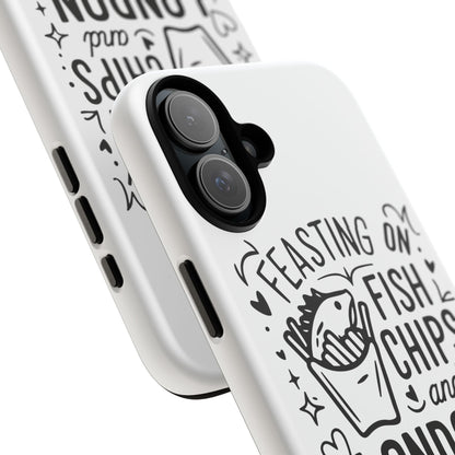 London Fish & Chips Phone Case | Fun Gift for Foodies, Travel Lovers, London Souvenir, Unique Accessories, Personalization Option