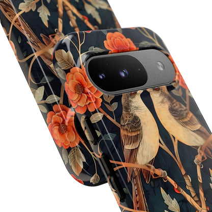 Floral Phone Case – Tough Cases with Bird Design, Unique Gift for Nature Lovers, Stylish Tech Accessory, Phone Cover, Artistic Case