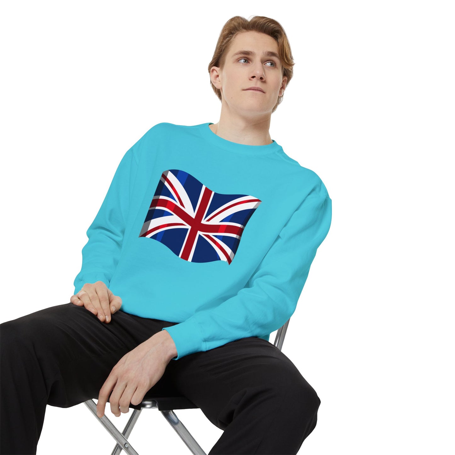 Unisex Garment-Dyed Sweatshirt - Classic UK Flag