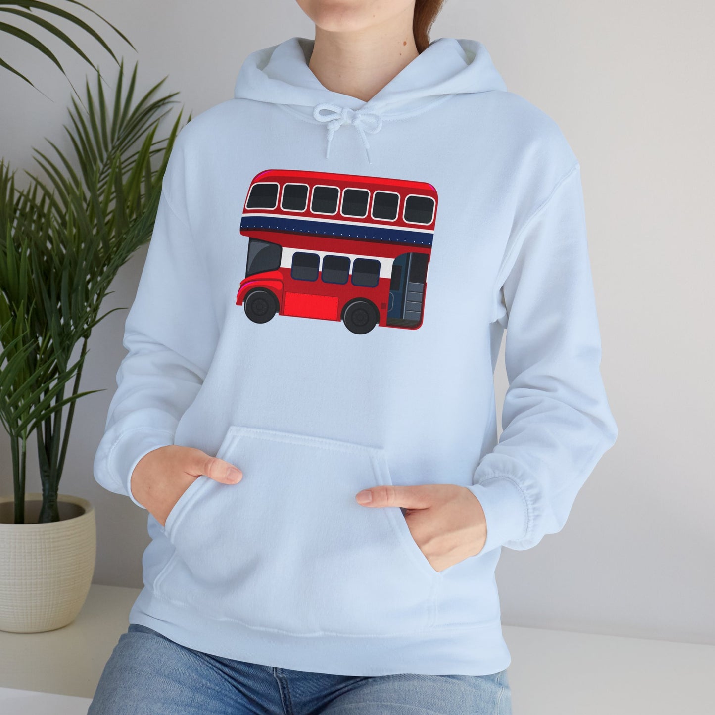 Unisex Heavy Blend™ Hooded Sweatshirt - All Aboard! - The London Double-Decker Bus