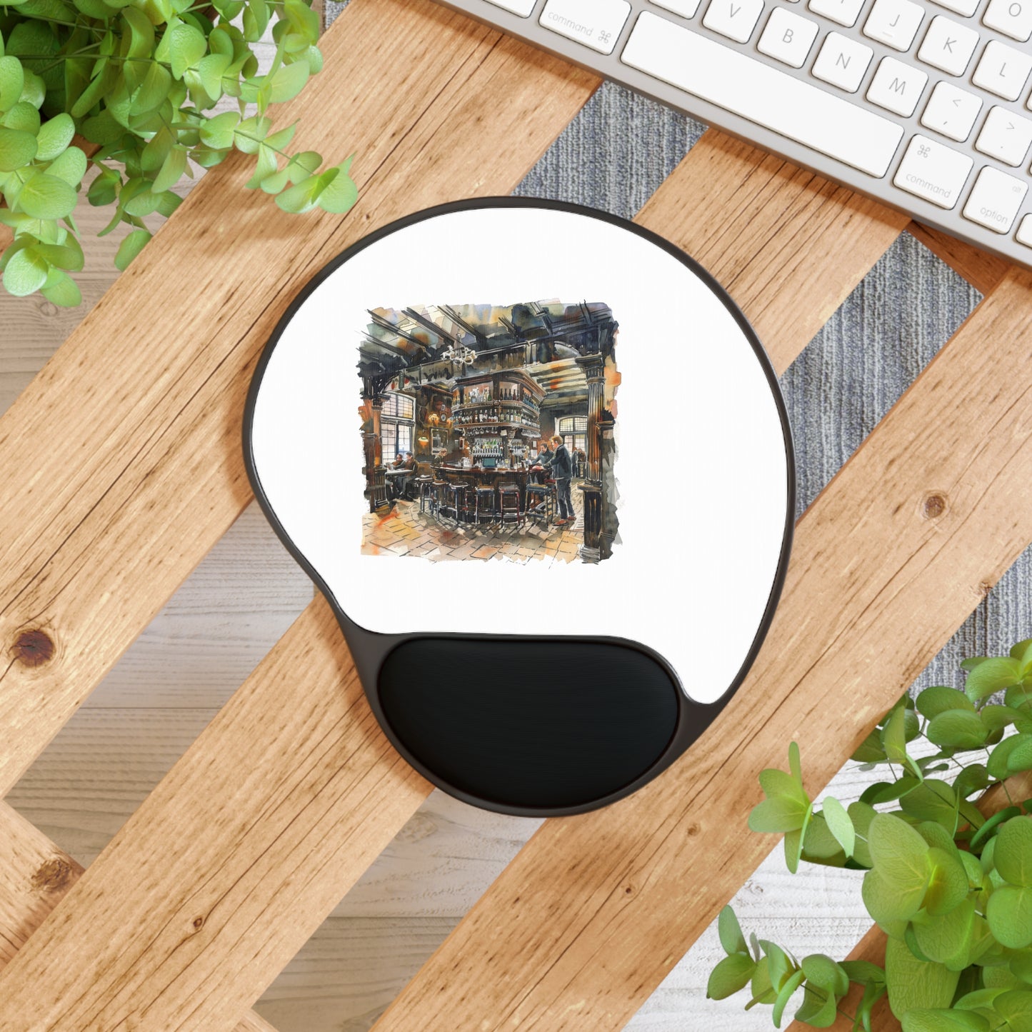 Artistic Mouse Pad with Wrist Rest, Cozy Desk Accessory, Perfect for Home Office, Computer Stationery, Gift for Creatives, Desk Decor