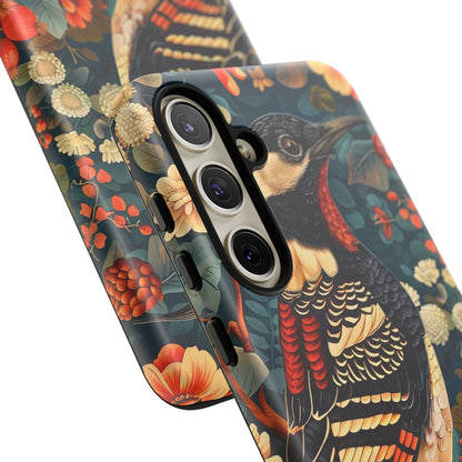 Nature-Inspired Phone Case with Floral Art, Tough Phone Cover, Protective Case, Gift for Nature Lovers, Unique Phone Accessory