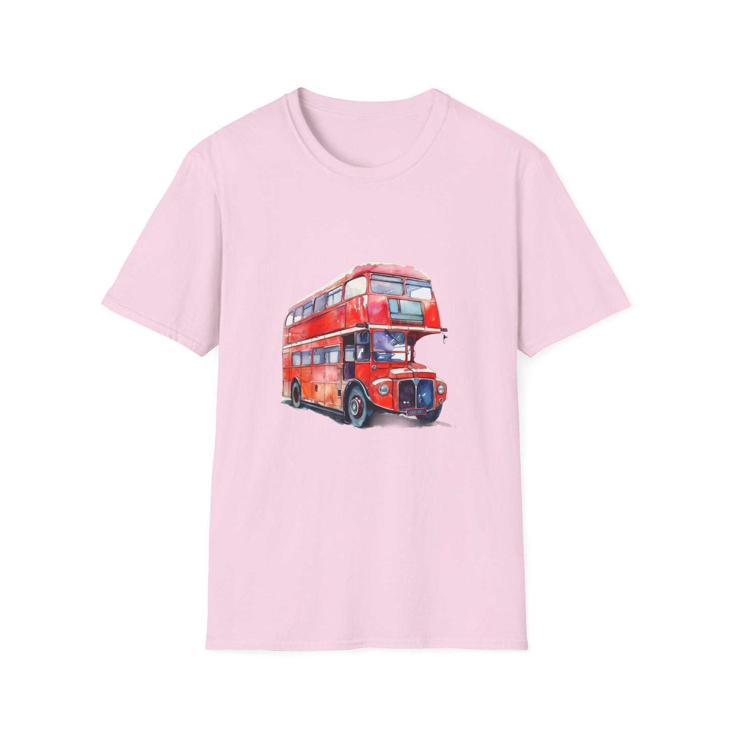 London Transport English Bus - Iconic Red Double-Decker Rich Unisex Softstyle T-Shirt