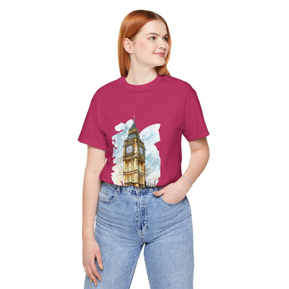 Unisex Jersey Short Sleeve Tee - Iconic Big Ben Clock Tower Design - London Landmark