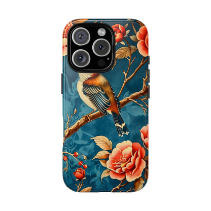 Bird & Floral Phone Case, Tough Cases for Nature Lovers, Gift for Her, Customizable Design, Vibrant Tech Accessories