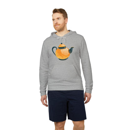 adidas Unisex Fleece Hoodie - Classic British Tea Kettle - Timeless Elegance in Tea Time