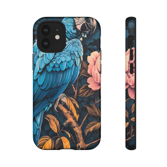 Tough Cases Phone Case, Tropical Parrot Design, Colorful Floral Accessory for Nature Lovers, Unique Gift for Holidays