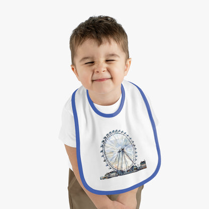 Baby Bib with London Eye Design, Cute Baby Accessory, Newborn Gift, Baby Shower Gift, Fun Feeding Bib, Toddler Fashion