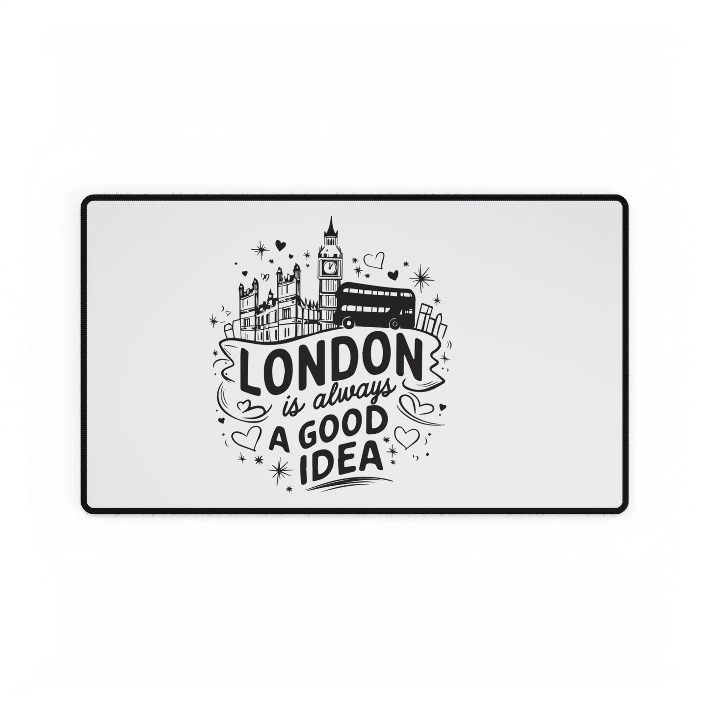 Chic London Desk Mat, Office Decor, Inspirational Desk Accessories, Gift for Travelers, Cute Workspace Essentials