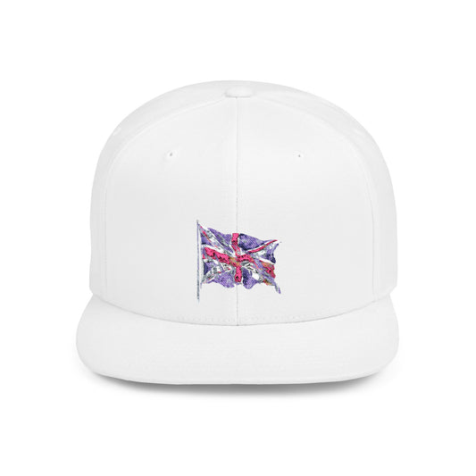 Big Ben and Clouds Art Flat Bill Snapback