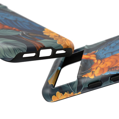 Tropical Parrot Phone Case - Tough Cases, Colorful Phone Cover, Nature Lover Gift, Floral Design, Bird Lover Accessory