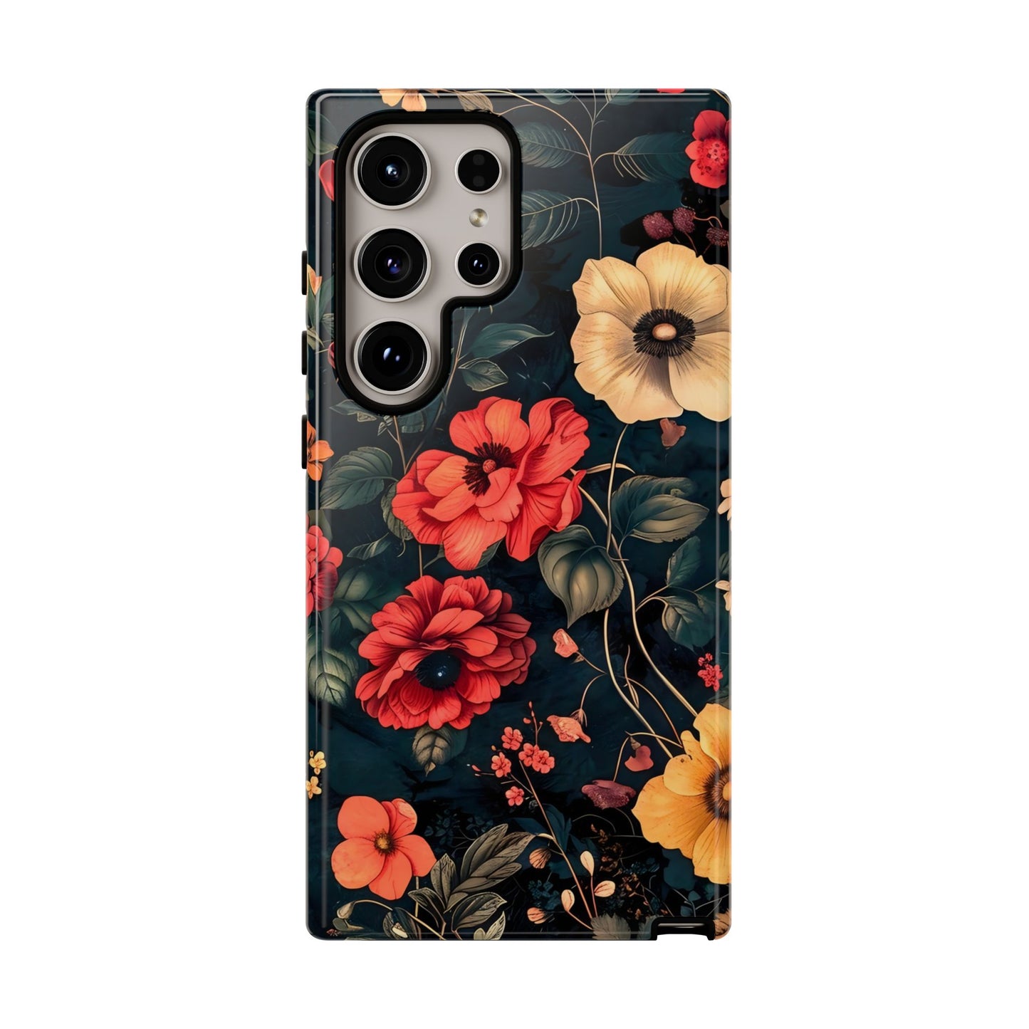 Floral Phone Case, Tough Cases, Flower Motif, Protective Cover, Gift for Her, Floral Design, Spring Accessory