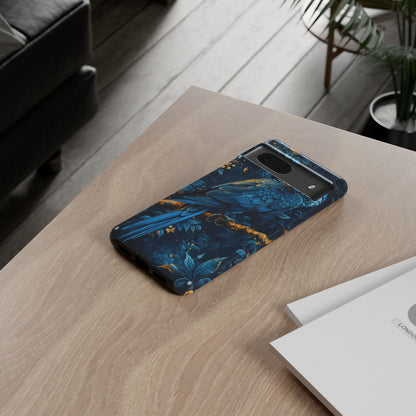 Tough Cases - Vibrant Blue Parrot Phone Case, Tropical Bird Phone Cover, Nature Lover Gift, Eco-Friendly Accessories, Unique Wildlife Decor
