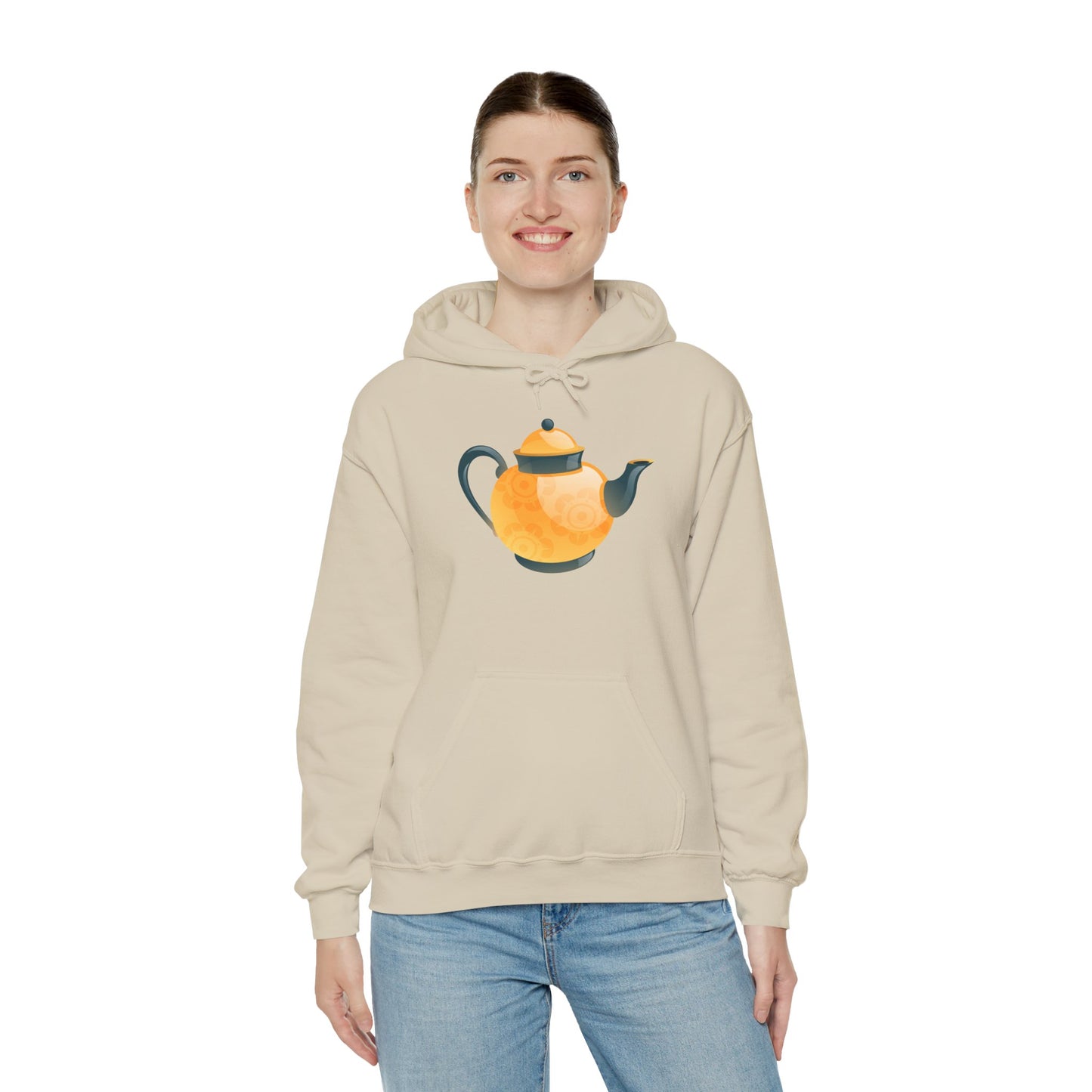 Unisex Heavy Blend™ Hooded Sweatshirt - Classic British Tea Kettle - Timeless Elegance in Tea Time
