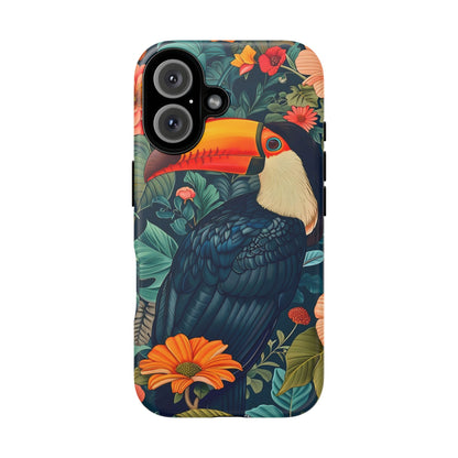 Tropical Toucan Phone Case - Cute Animal Design, Nature Lover Gift, Floral Pattern, Bird Lover Accessory, Summer Vibes