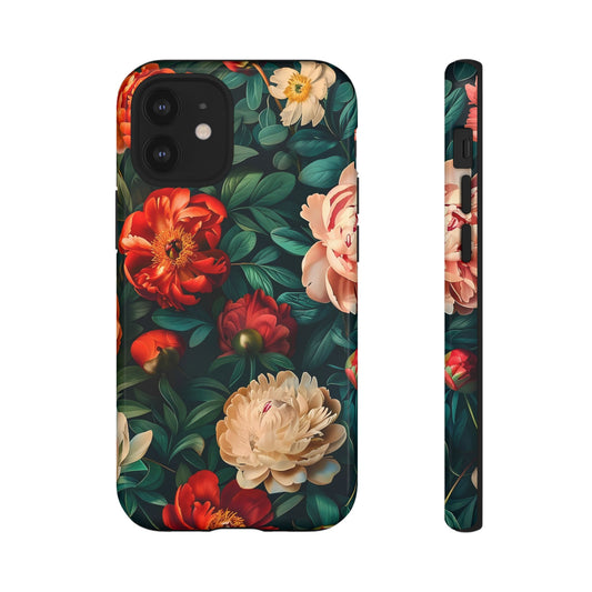 Floral Phone Case - Tough Cases | Vintage Flower Design, Gift for Her, Phone Accessories, Botanical Print, Nature Lover
