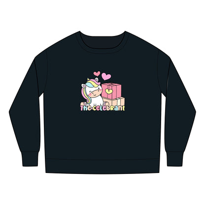 Toddler Sweatshirt with Hearts and Gifts - Birthday Girl Clipart with Wild Animal Print
