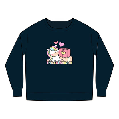Toddler Sweatshirt with Hearts and Gifts - Birthday Girl Clipart with Wild Animal Print