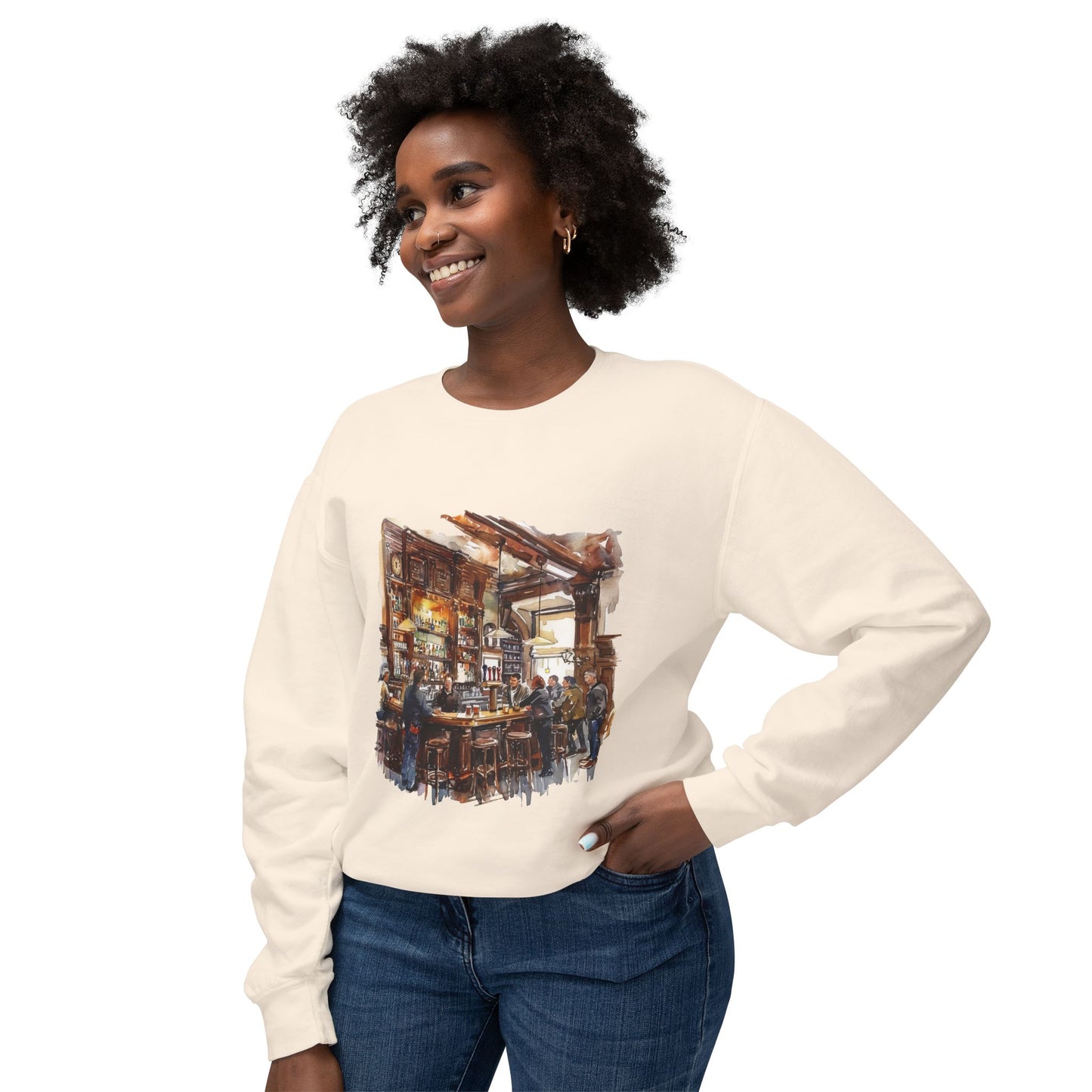 Unisex Lightweight Crewneck Sweatshirt - The Local Spot - Authentic British Pub Vibes