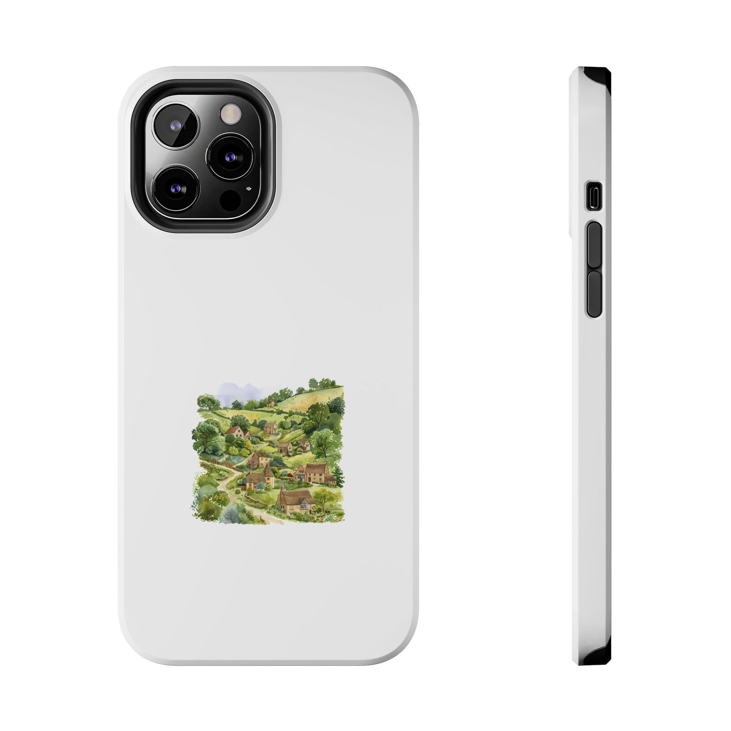 Charming Village Art Phone Cases, Durable Tough Cases for Nature Lovers, Eco-Friendly Gift, Phone Accessories for Holidays