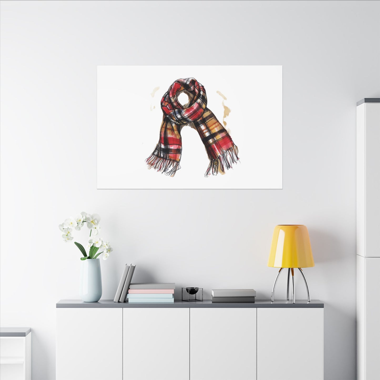 Autumn Scarf Canvas Art Print | Cozy Home Décor, Gift for Fall Lovers, Seasonal Wall Art, Unique Interior Design