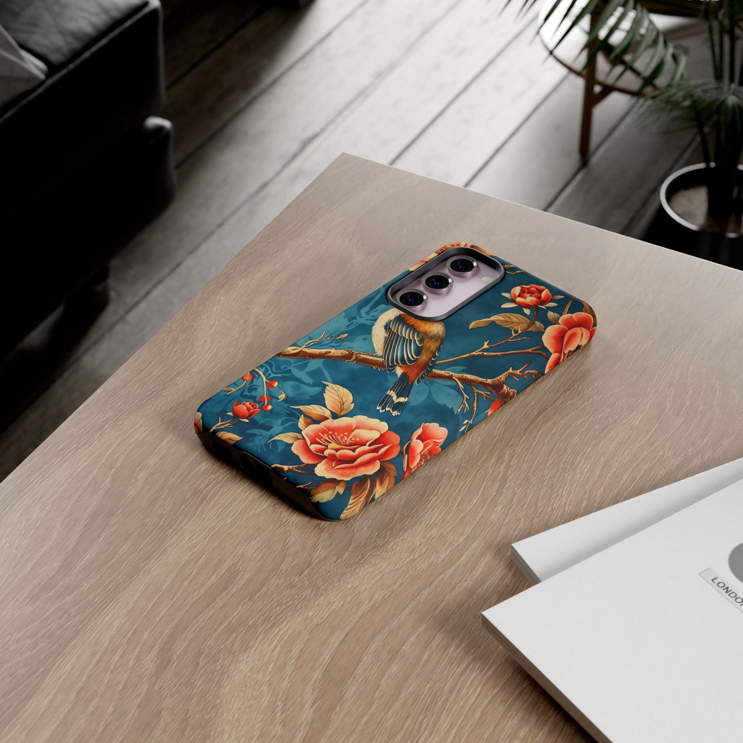 Bird & Floral Phone Case, Tough Cases for Nature Lovers, Gift for Her, Customizable Design, Vibrant Tech Accessories