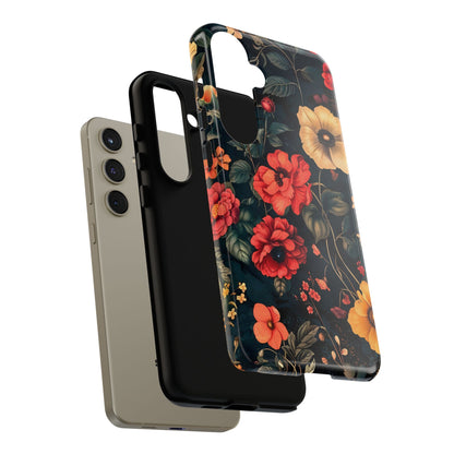 Floral Phone Case, Tough Cases, Flower Motif, Protective Cover, Gift for Her, Floral Design, Spring Accessory