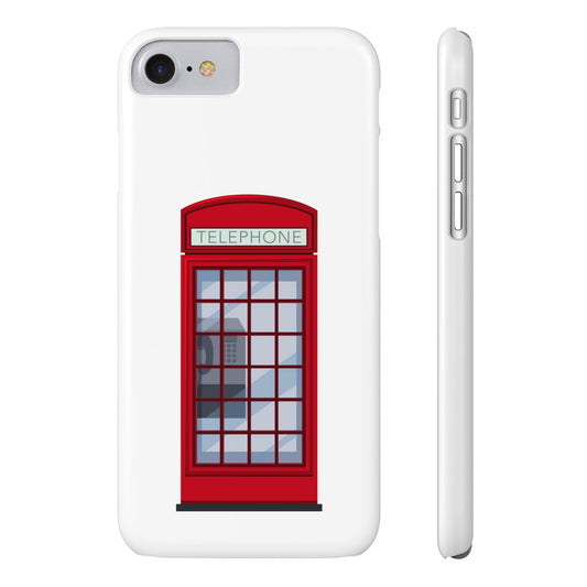 British Phone Booth Slim Phone Cases, Retro Phone Case for Travelers, Cool Cellphone Accessory, Gift for Brits, London Theme Tech Gear