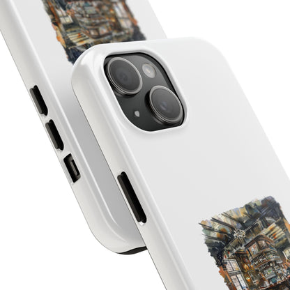 Artistic Tough Phone Cases with Cozy Pub Scene