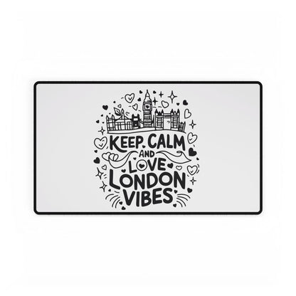 Keep Calm Love London Desk Mat, Workspace Decor, Office Accessory, Gift for Home Office, Desk Organizer, Student Essentials