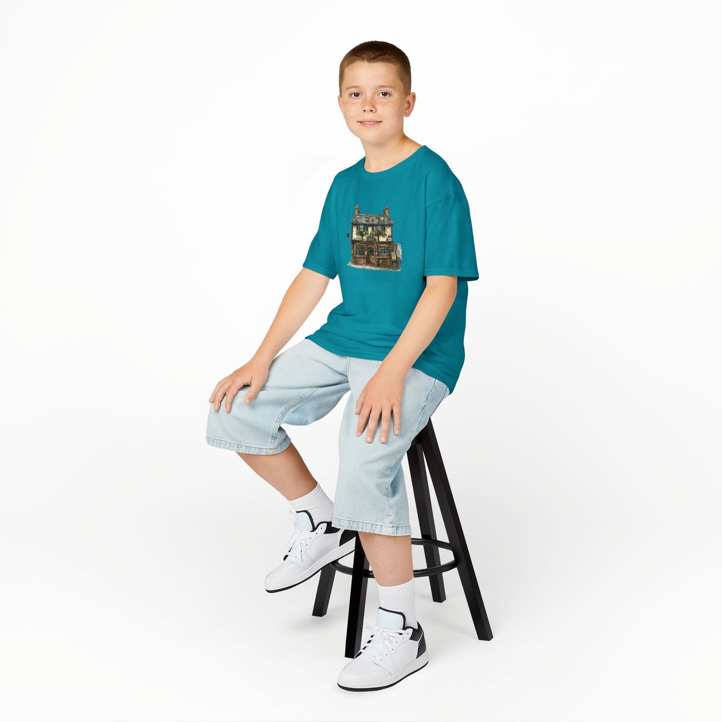 Kids Heavy Cotton™ Tee - Historic English Home Wall Art Design -  Fun & Comfortable Shirt for Young Explorers