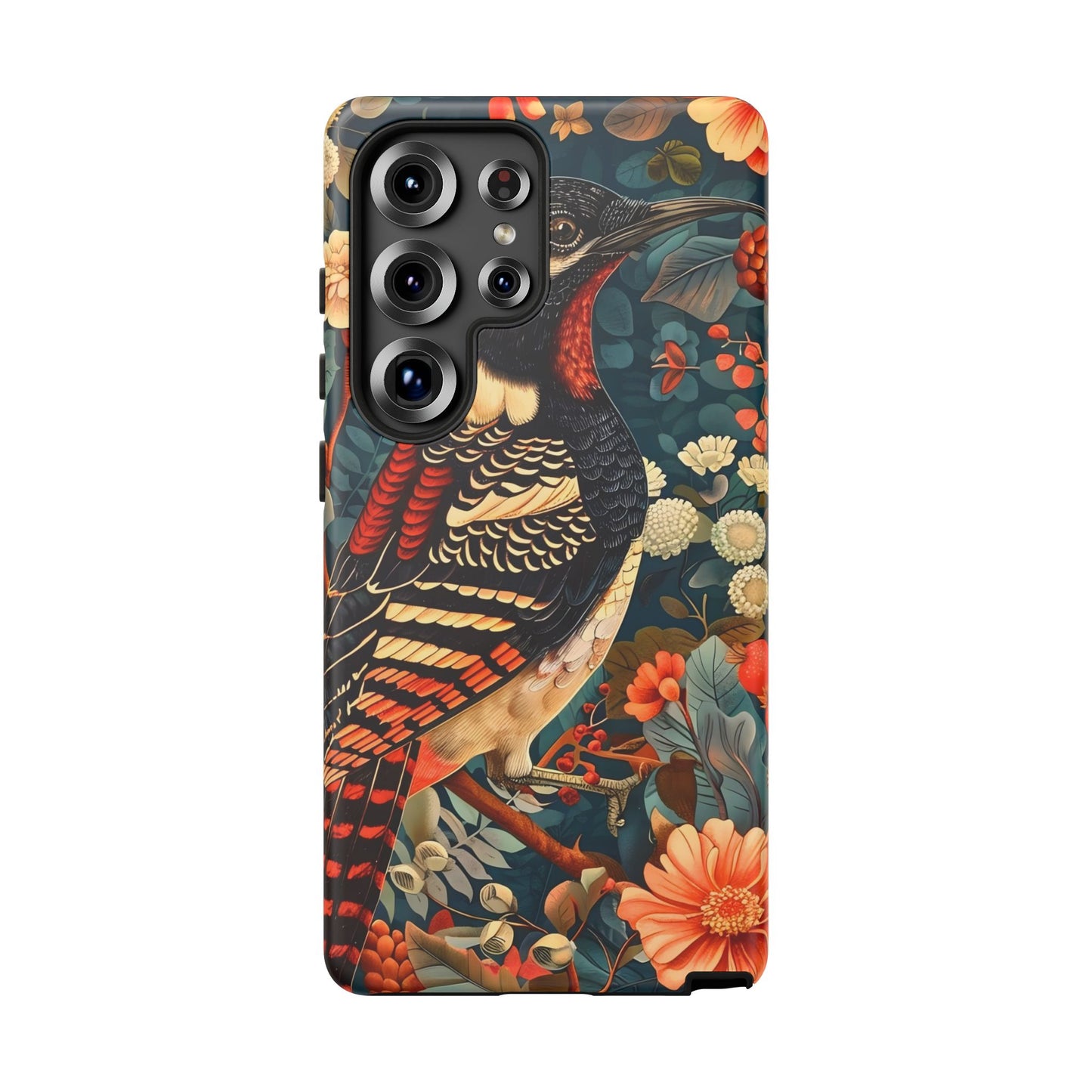 Nature-Inspired Phone Case with Floral Art, Tough Phone Cover, Protective Case, Gift for Nature Lovers, Unique Phone Accessory