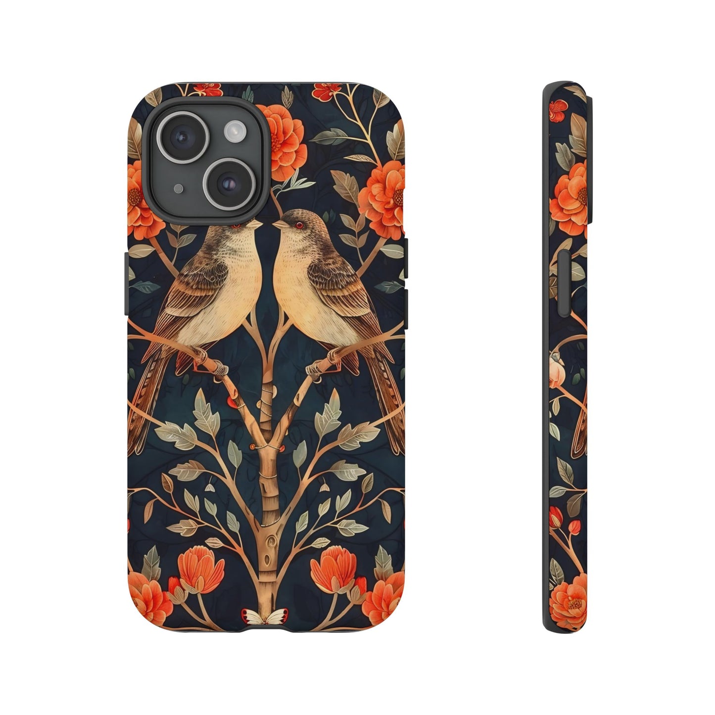 Floral Phone Case – Tough Cases with Bird Design, Unique Gift for Nature Lovers, Stylish Tech Accessory, Phone Cover, Artistic Case