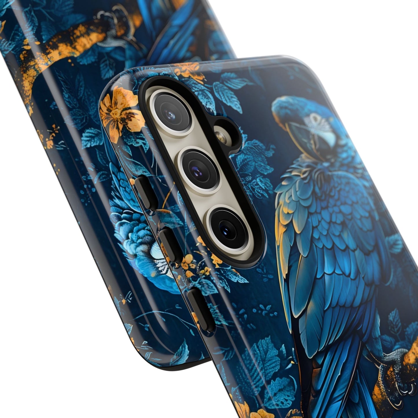 Tough Cases - Vibrant Blue Parrot Phone Case, Tropical Bird Phone Cover, Nature Lover Gift, Eco-Friendly Accessories, Unique Wildlife Decor