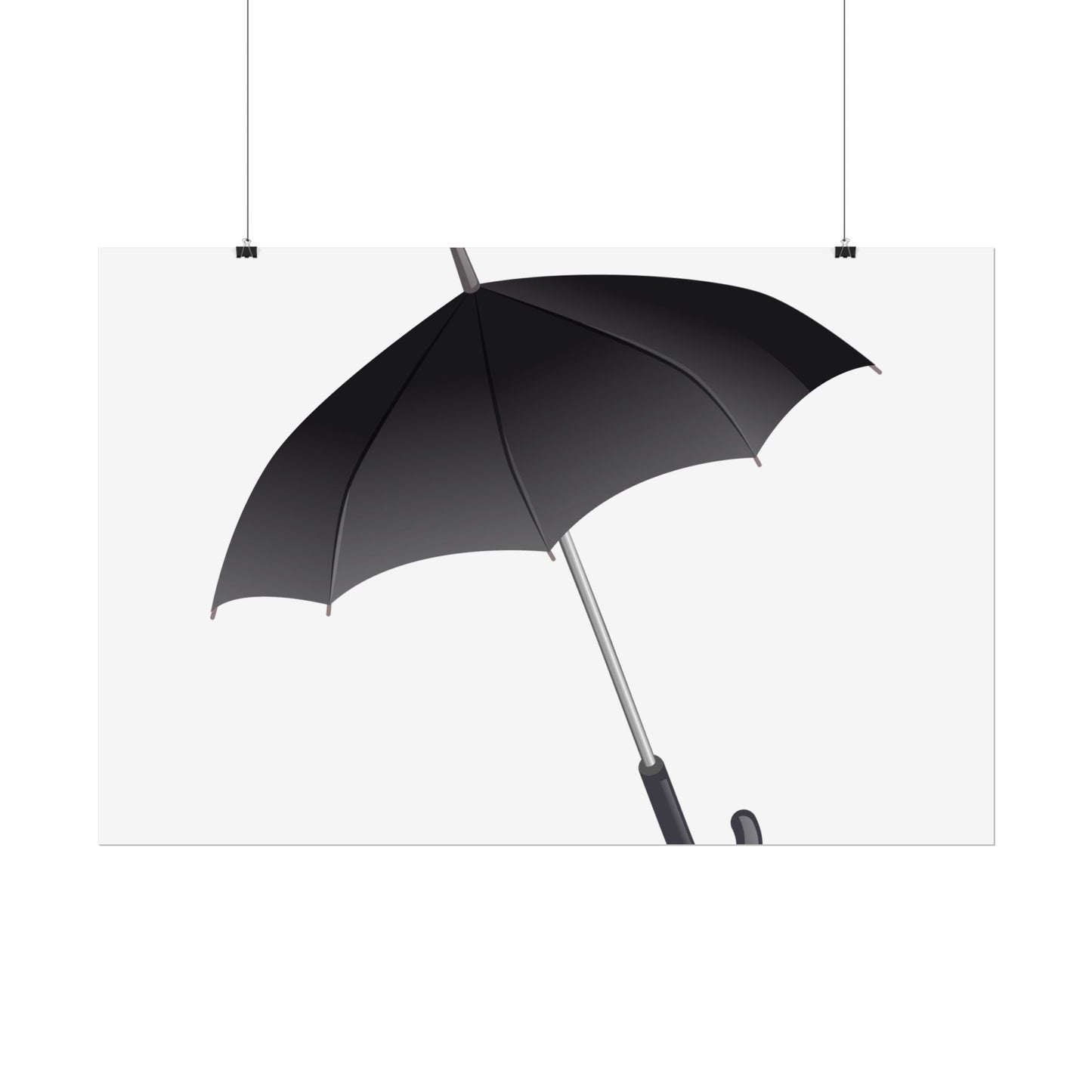 Minimalist Umbrella Wall Art, Chic Home Decor Print, Stylish Poster, Rental Friendly Artwork, Black Umbrella Decor