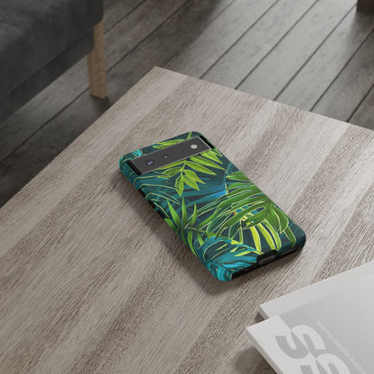 Tropical Phone Case - Durable Green Leaf Design, Eco-Friendly Gift, Trendy Accessory, Nature Lover's Case, Summer Vibes