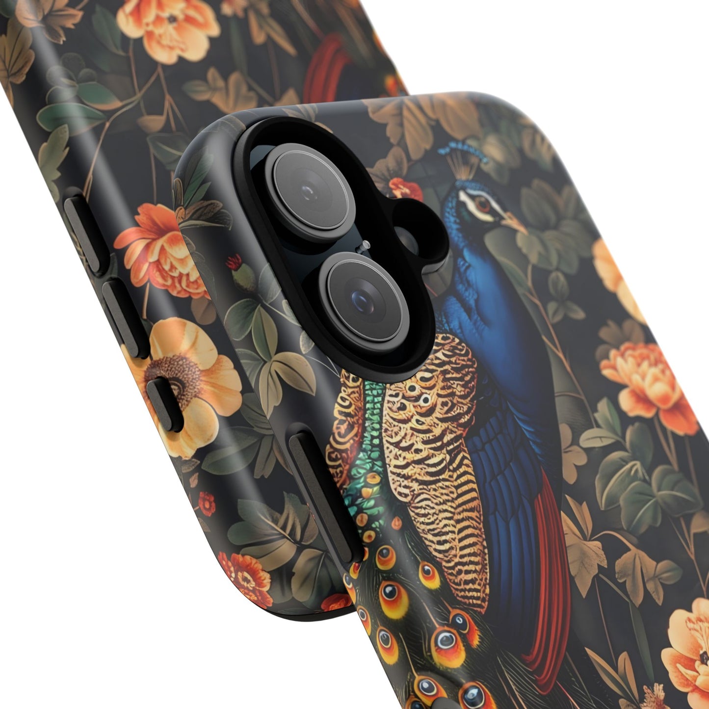 Elegant Peacock Phone Case, Floral Tough Phone Cover, Gifts for Her, Custom Art Phone Cases, Birthday, Chic Accessories