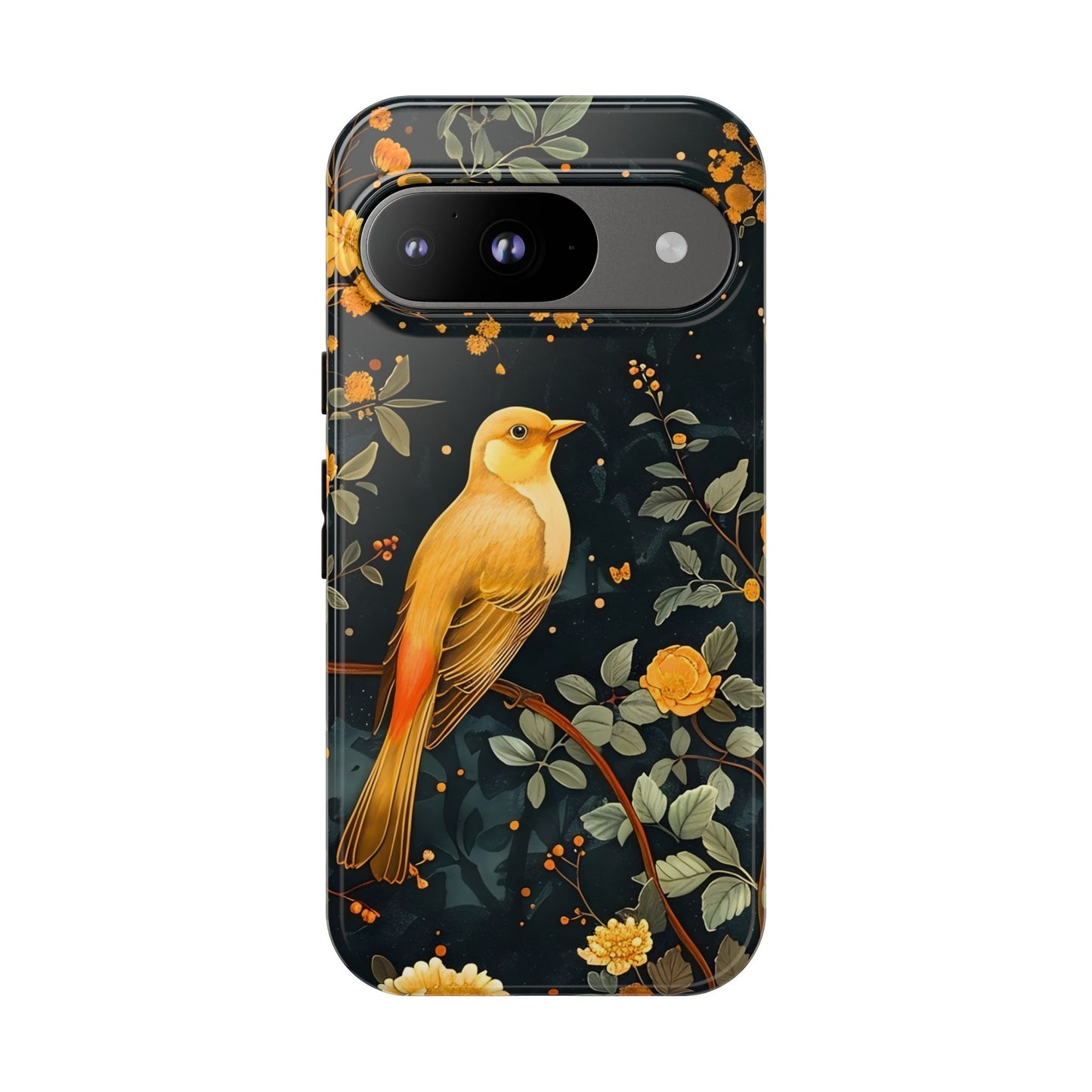 Floral Phone Case, Tough Cases with Bird Design, Nature Lover Gift, Stylish Protection, Birthday Present, Floral Phone Cover