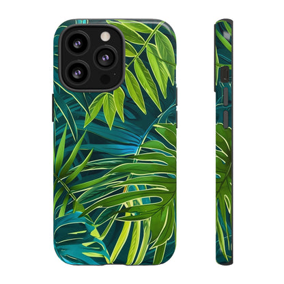 Tropical Phone Case - Durable Green Leaf Design, Eco-Friendly Gift, Trendy Accessory, Nature Lover's Case, Summer Vibes