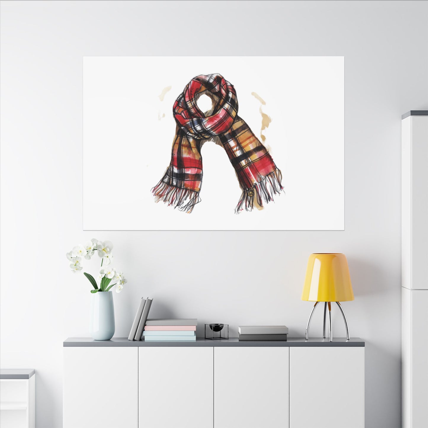 Autumn Scarf Canvas Art Print | Cozy Home Décor, Gift for Fall Lovers, Seasonal Wall Art, Unique Interior Design