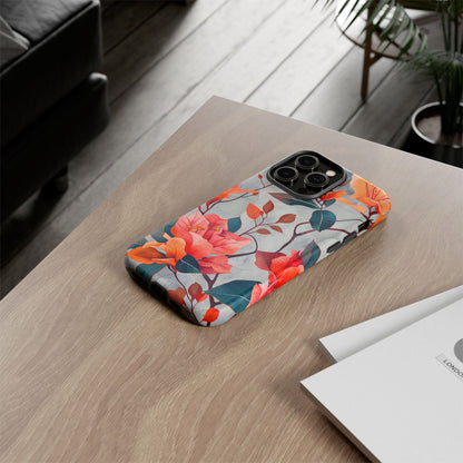 Floral Phone Case, Tough Cases, Flower Power, Gift for Her, Decorative Phone Cover, Trendy Accessories, Everyday Style