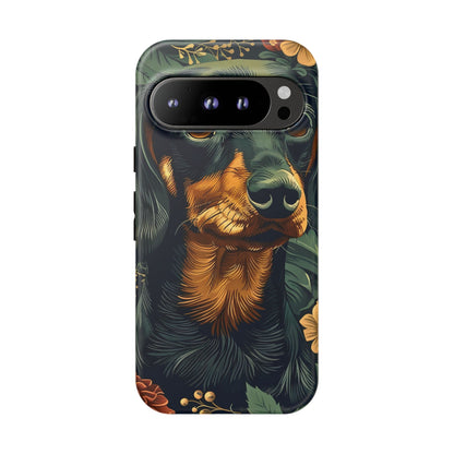 Dachshund Phone Case, Floral Pet Phone Cover, Dog Lover Gift, Tough Phone Case, Custom Dachshund Design, Unique Dog Owner Accessory