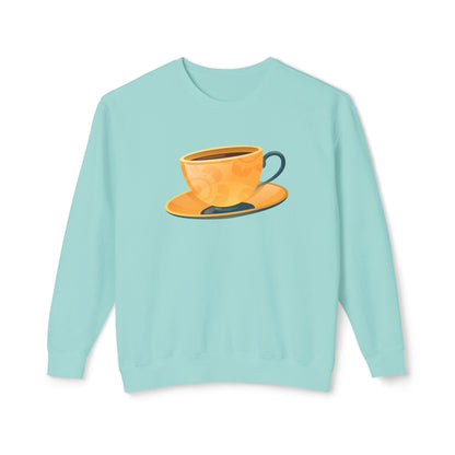 Unisex Lightweight Crewneck Sweatshirt - Elegant British Tea Cup