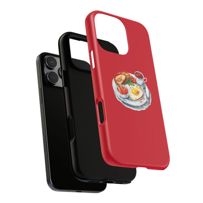 Breakfast-Inspired Phone Case, Tough Phone Covers, Foodie Gifts, Unique Accessories, Cute Kitchen Decor, Red Phone Case
