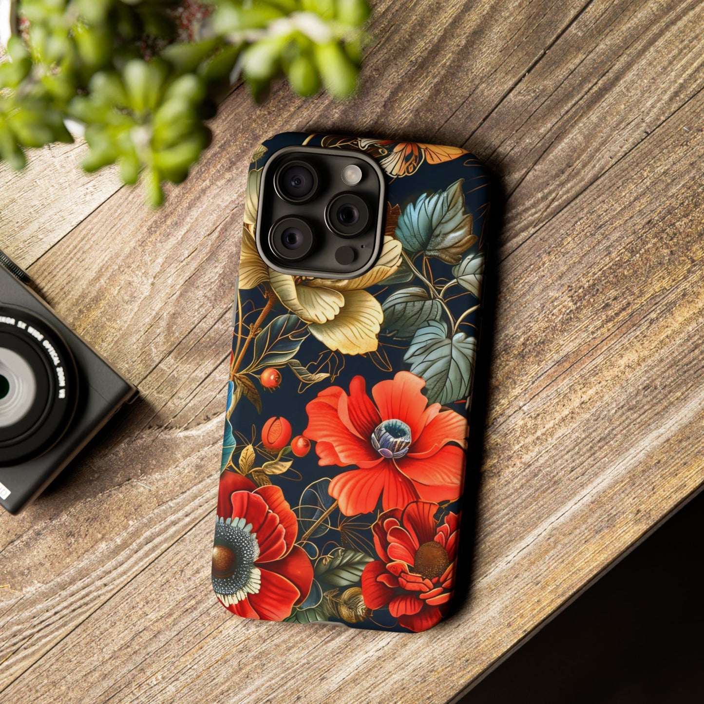 Floral Phone Case - Tough Cases for Stylish Protection, Floral Design, Gift for Her, Trendy Accessories, Phone Cover