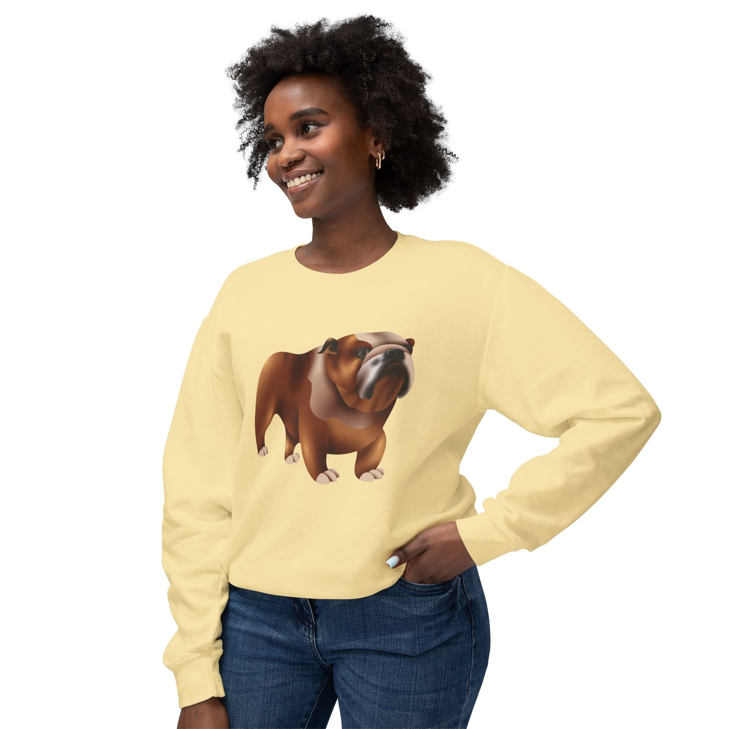 Unisex Lightweight Crewneck Sweatshirt - Adorable British Dog