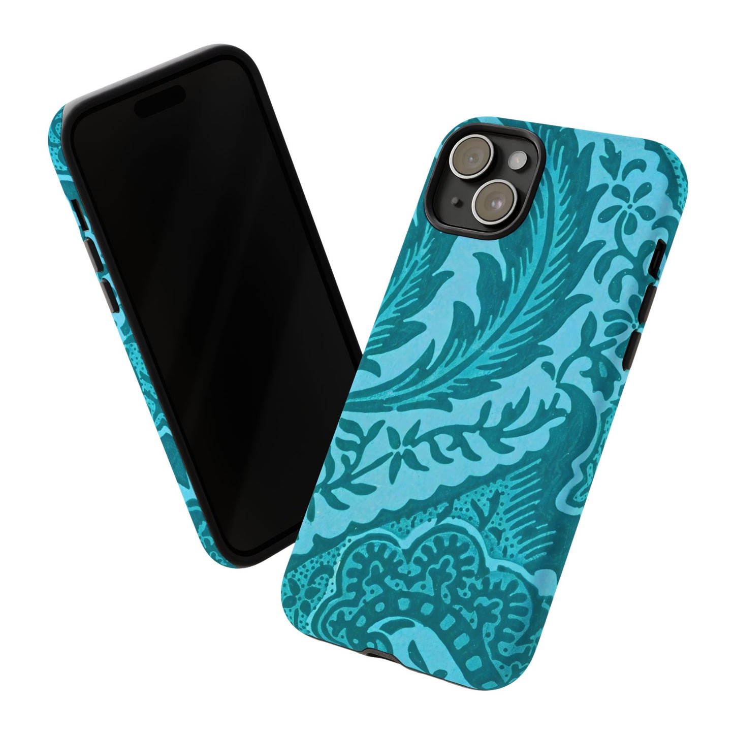 Protective Phone Case with Elegant Teal Design, Tough Cases, Floral Phone Cover, Stylish Smartphone Protection, Gifts for Her, Trendy [...]