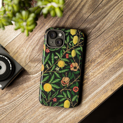 Tough Cases Phone Case, Floral Phone Cover, Tough Phone Protection, Gift for Plant Lovers, Black Background, Eco-Friendly Design