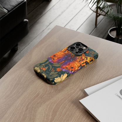 Butterfly Phone Case, Tough Cases for Nature Lovers, Vibrant Floral Design, Gift for Her, Cute Phone Accessories, Butterfly Artwork