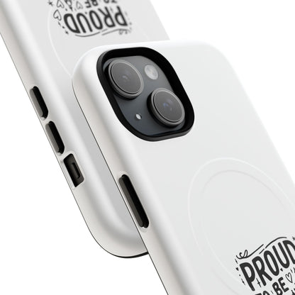 Proud London Magnetic Phone Case, Tough Phone Cover, Gift for Londoners, Travel Souvenir, Black and White Design